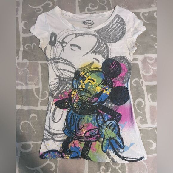 Disney Tops - Sketch Messy paint Mickey shirt